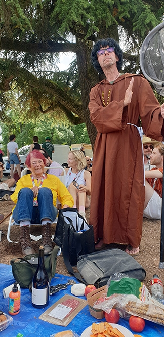 The blessing of our picnic by Father Yves