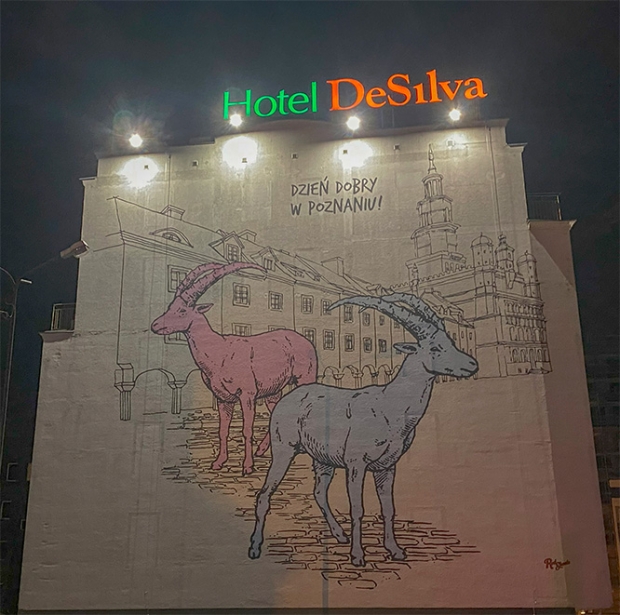 The two goats are all over the city